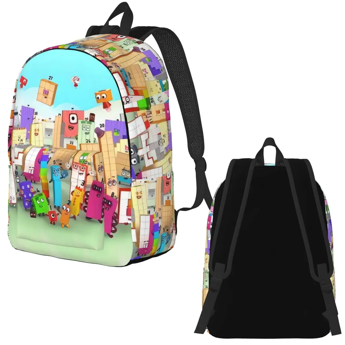 Номерные блоки с героями мультфильмов для мужчин и женщин школьная сумка книг