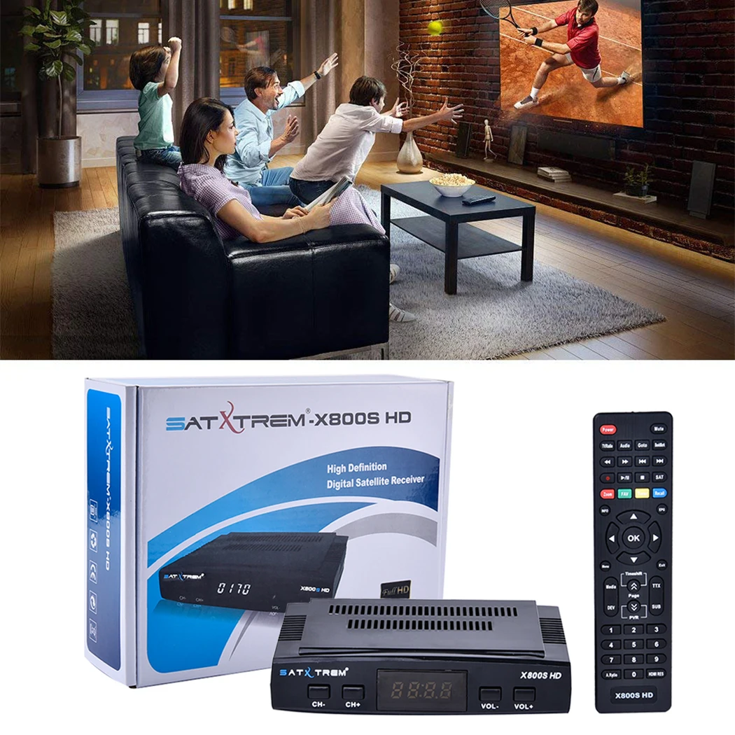 Цифровой ТВ DVB S2 X800s спутниковый декодер рандомный Ресивер FTA/C2 HD ТВ-тюнер для