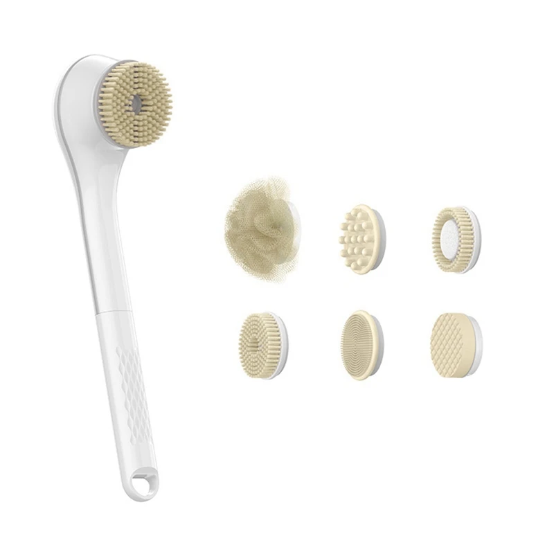 

1 Set Electric Bhower Brush Back Body Shower Sponge Scrub Brush Waterproof Exfoliating Cleaning Brush Bathroom Accessories