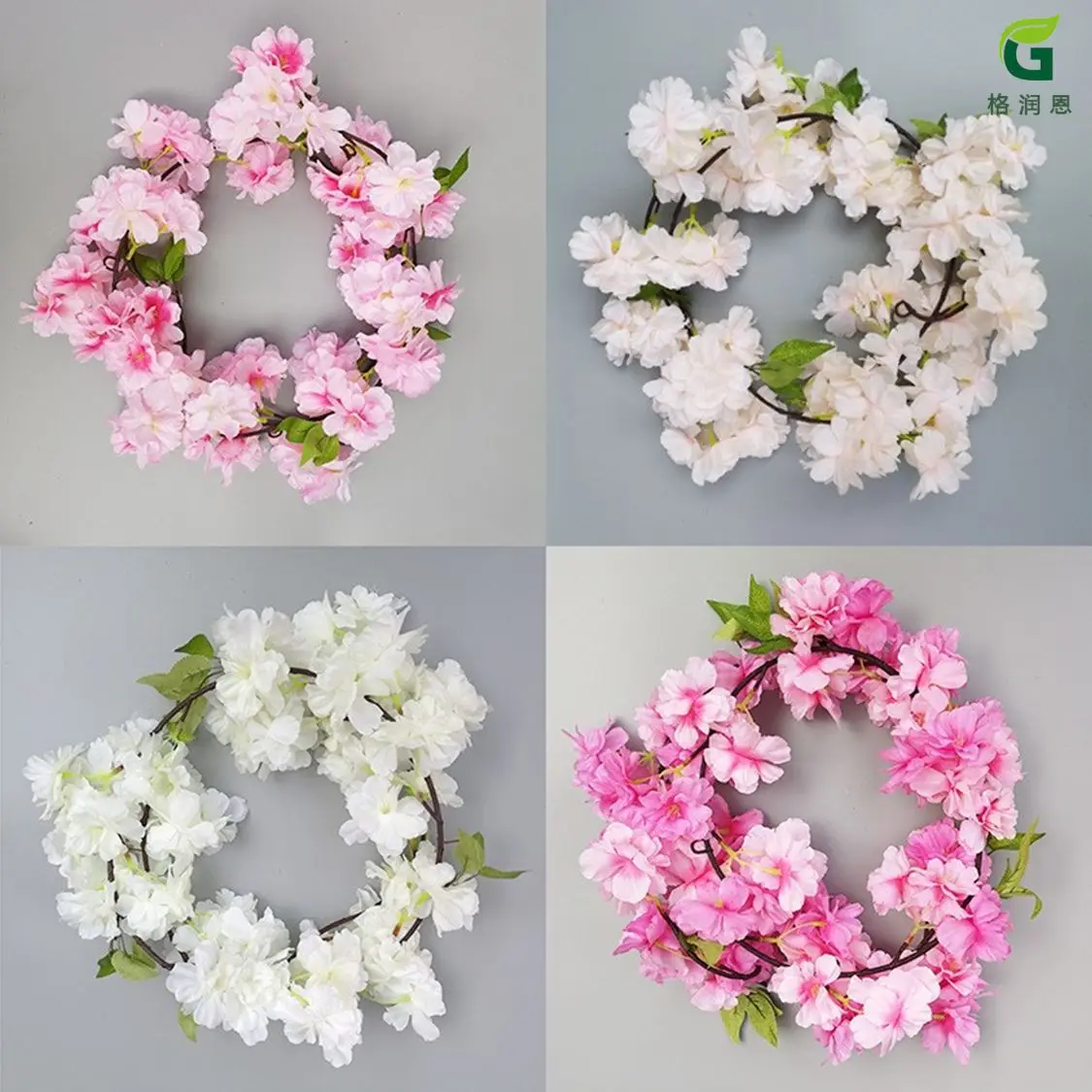 

6pcs 1.8m Simulation Cherry Blossom Rattan Pipe Winding Wedding Photo Studio Photography Decoration Props Simulation Flower