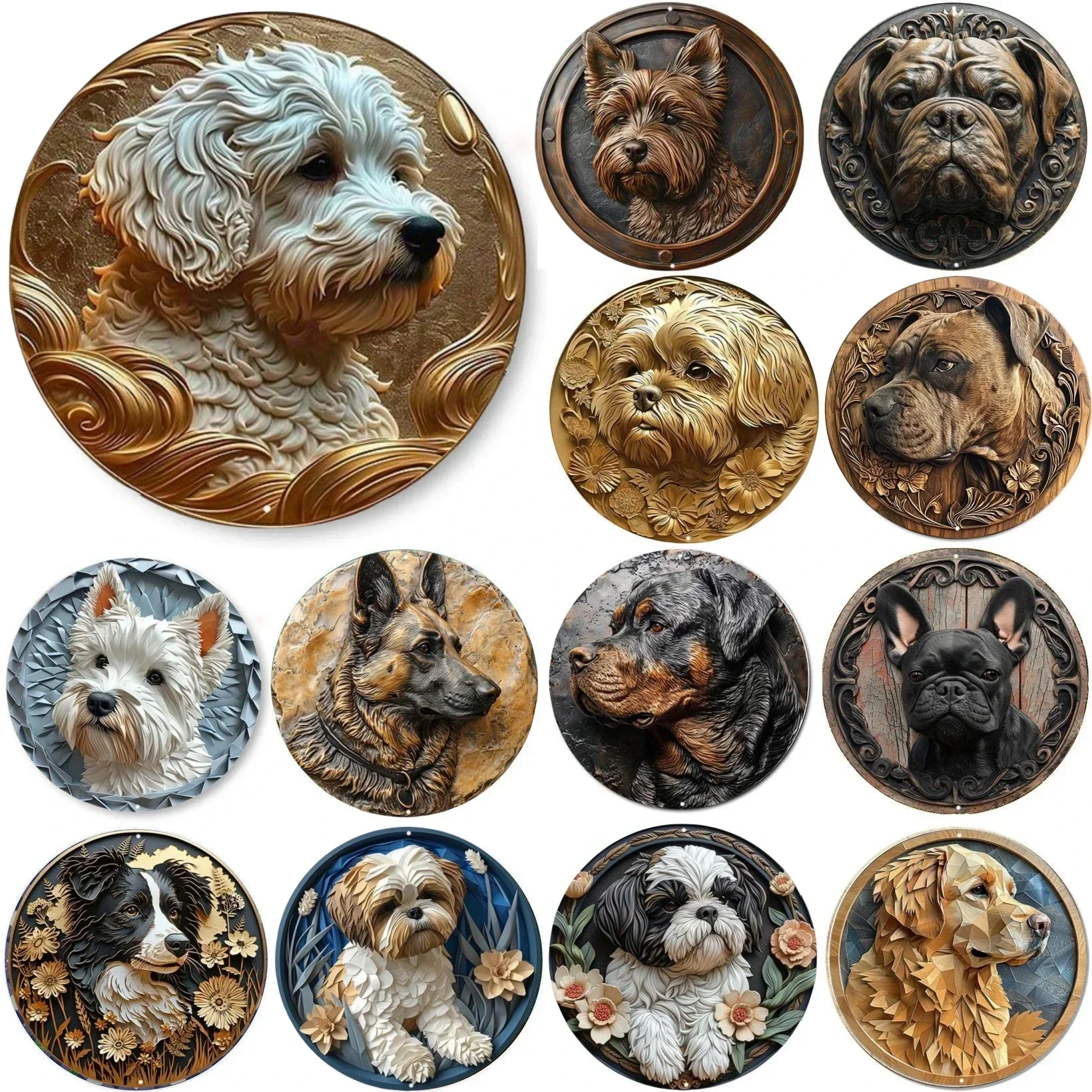 Круглая Металлическая Табличка С Тиснением Милые Декоративные Подвесные