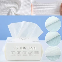50/100Pcs Washable Cleansing Wipe Disposable Face Towel Makeup Remover Cotton Sheet Thickened Dry And Wet Use Soft Face Tissue