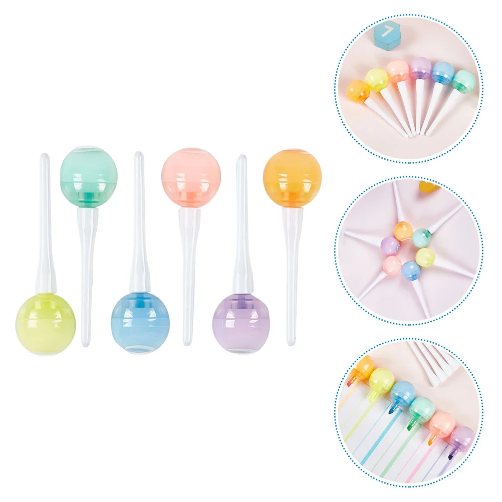 6 шт. маркер мини-маркер студенческая кисть ярких цветов эстетические ручки