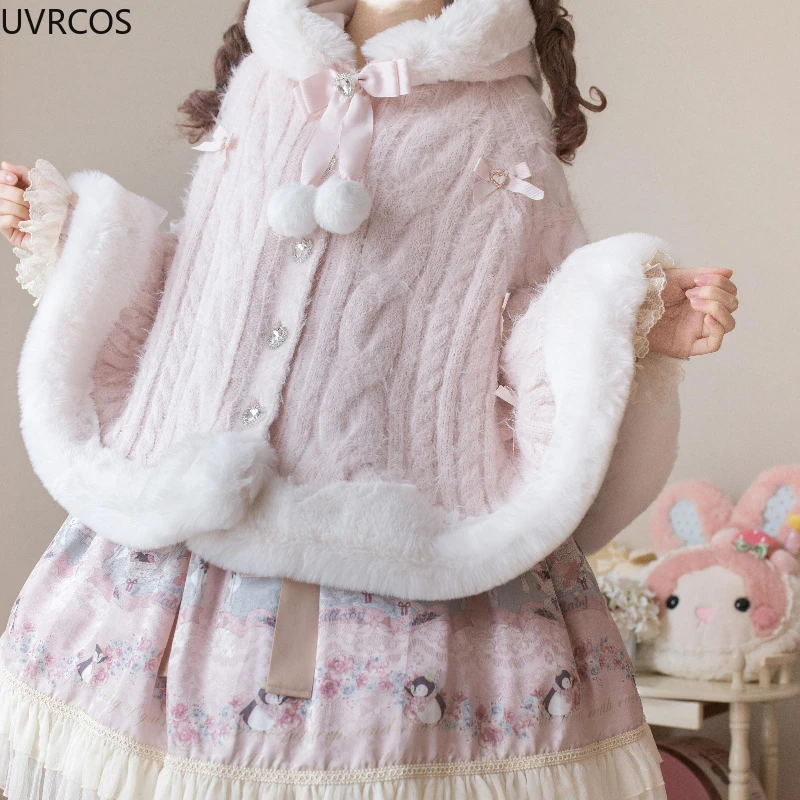 Плюшевое пончо с капюшоном цвет в ассортименте