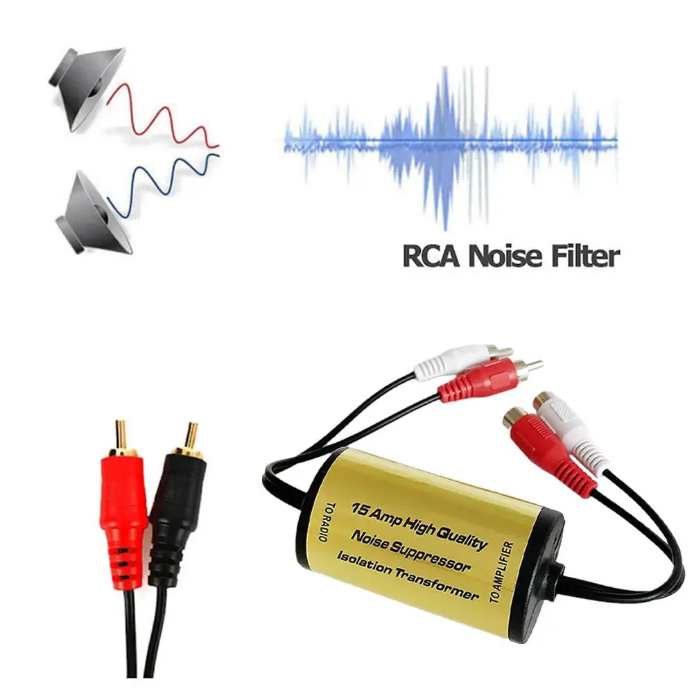Автомобильный и домашний стерео 2 ×RCA штекер RCA аудио шумоподавитель фильтра