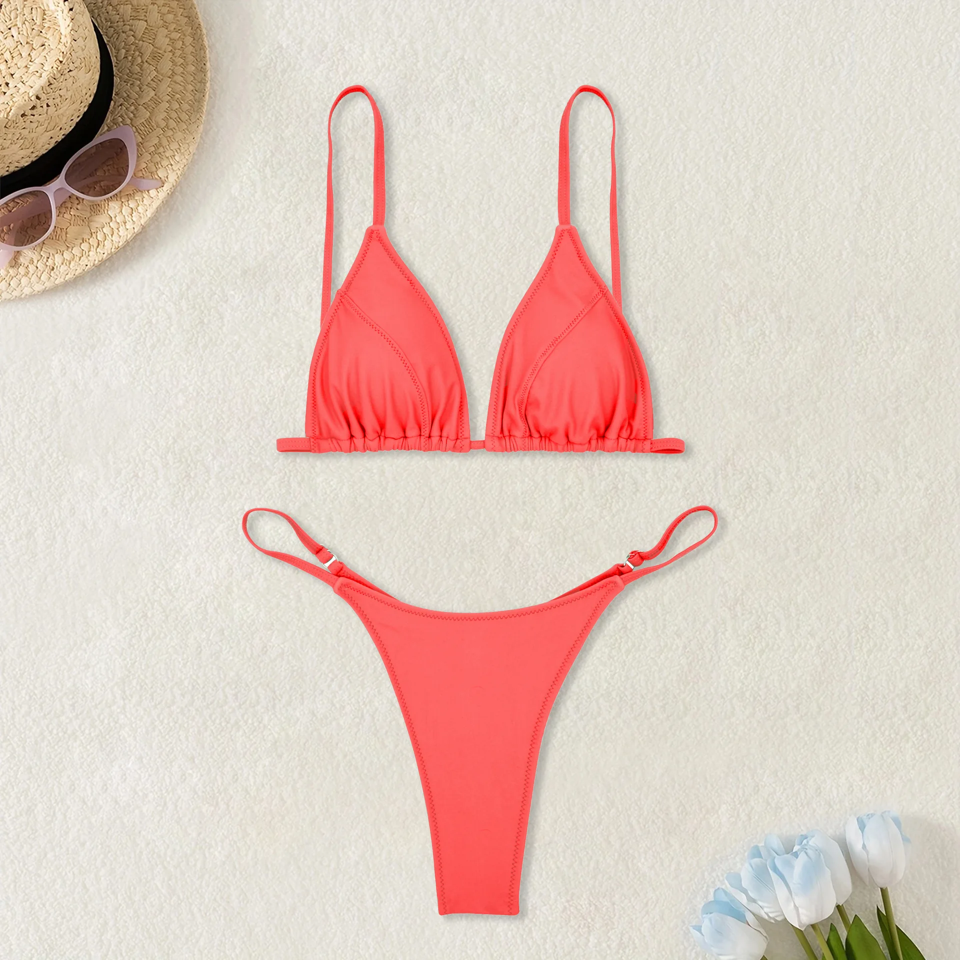 KUKAKEY Однотонное бикини из нейлона