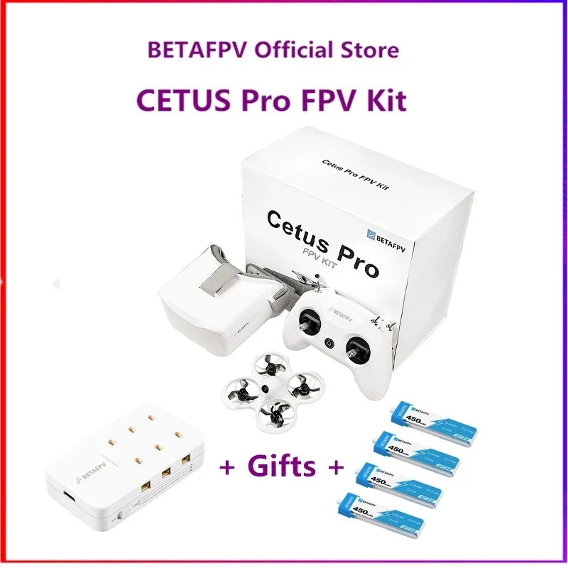 BETAFPV Cetus Pro FPV Kit BNF /VR02 Goggles Literadio2 SE Transmitter BT2.0 450mah 1S Battery Brushless Motors New In Stock |