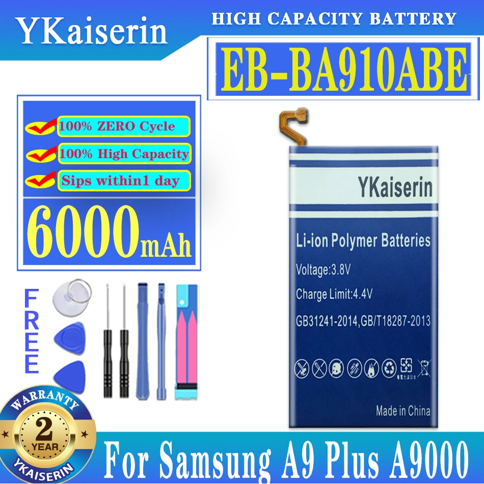 

YKaiserin For SAMSUNG EB-BA910ABE 6000mAh Battery For Samsung Galaxy A9 Pro A9Pro (2016) A9+ SM-A9100 SM-A910 SM-A910F SM-A910DS
