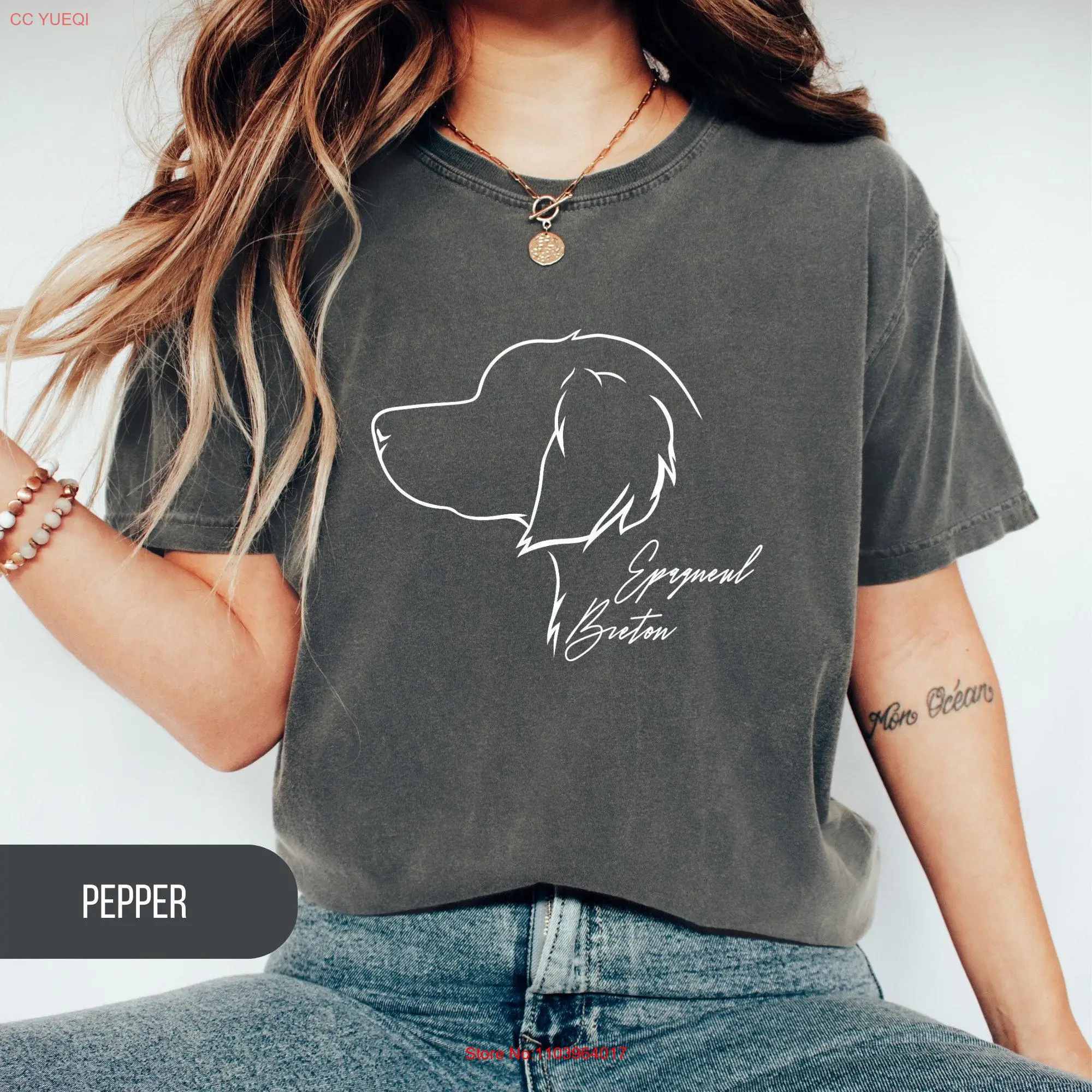 Футболка Epagneul Breton Mom Brittany Spaniel Dad с длинными или короткими рукавами