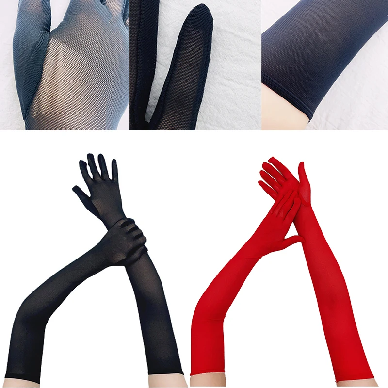 

Перчатки с защитой от солнца над локтем, длинные сексуальные прозрачные длинные перчатки из расширенной сетки, солнцезащитные кружевные ру...