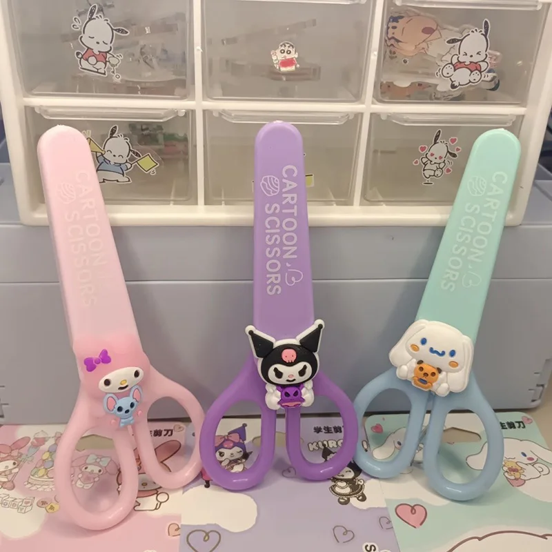 

Kawaii Sanrio ножницы Kuromi My Melody Cinnamoroll мультфильм аниме портативный сердце девушка творческий ручной нож бумажный нож подарок игрушка