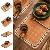 retro pattern kitchen placemat thermal insulation pad westernfood table cloth wedding decoration dining tablecloth hotelbowl pad
