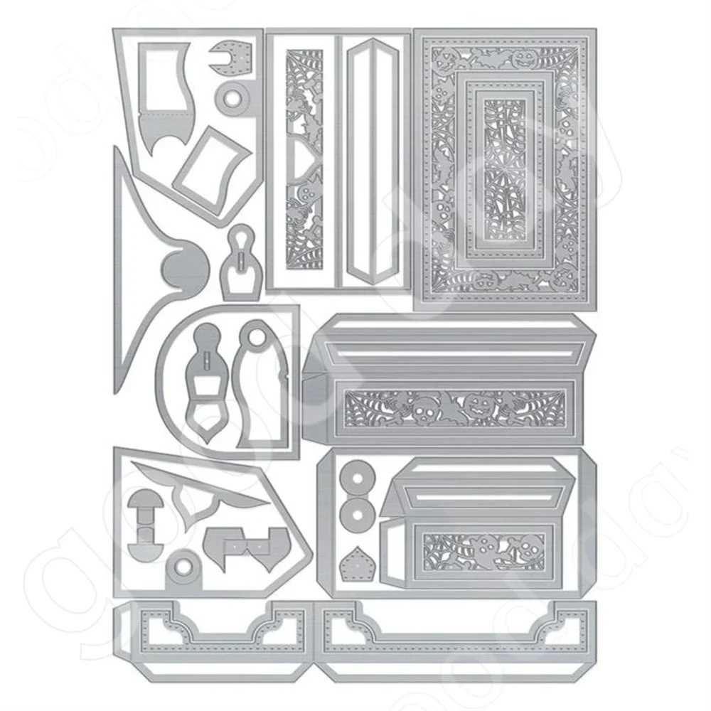 Гравировочная коробка на Хэллоуин украшение металлические Вырубные штампы