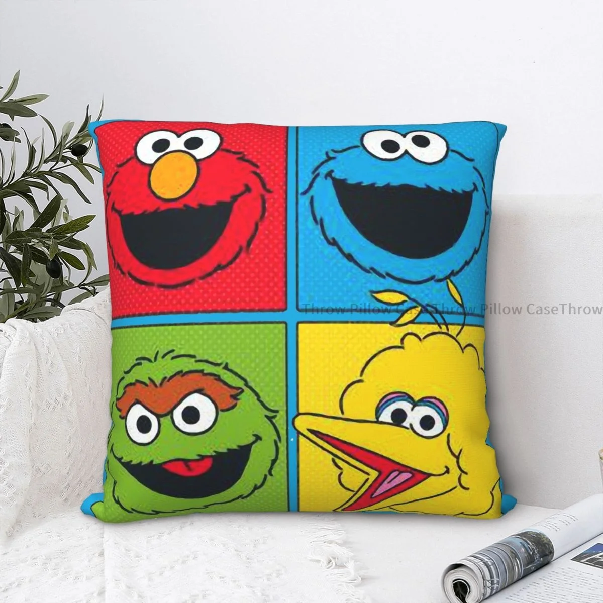 

The Original Cool Kids Cojines Throw Pillow Case Sesame Street Cushion Home Sofa Chair Print Decorative Coussin