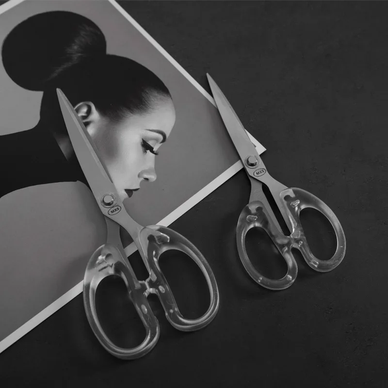 

2 размера нержавеющая сталь швейные ножницы ручка из прозрачной пластмассы портной ножницы для рукоделия Ткань Ремесло бытовые режущие инс...