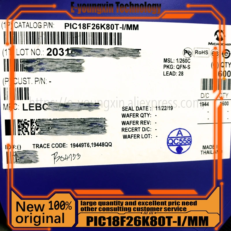 

PIC18F26K80T-I/MM PIC18F26K80T-I MM 18F26K80T QFN28 100% New Original in stock