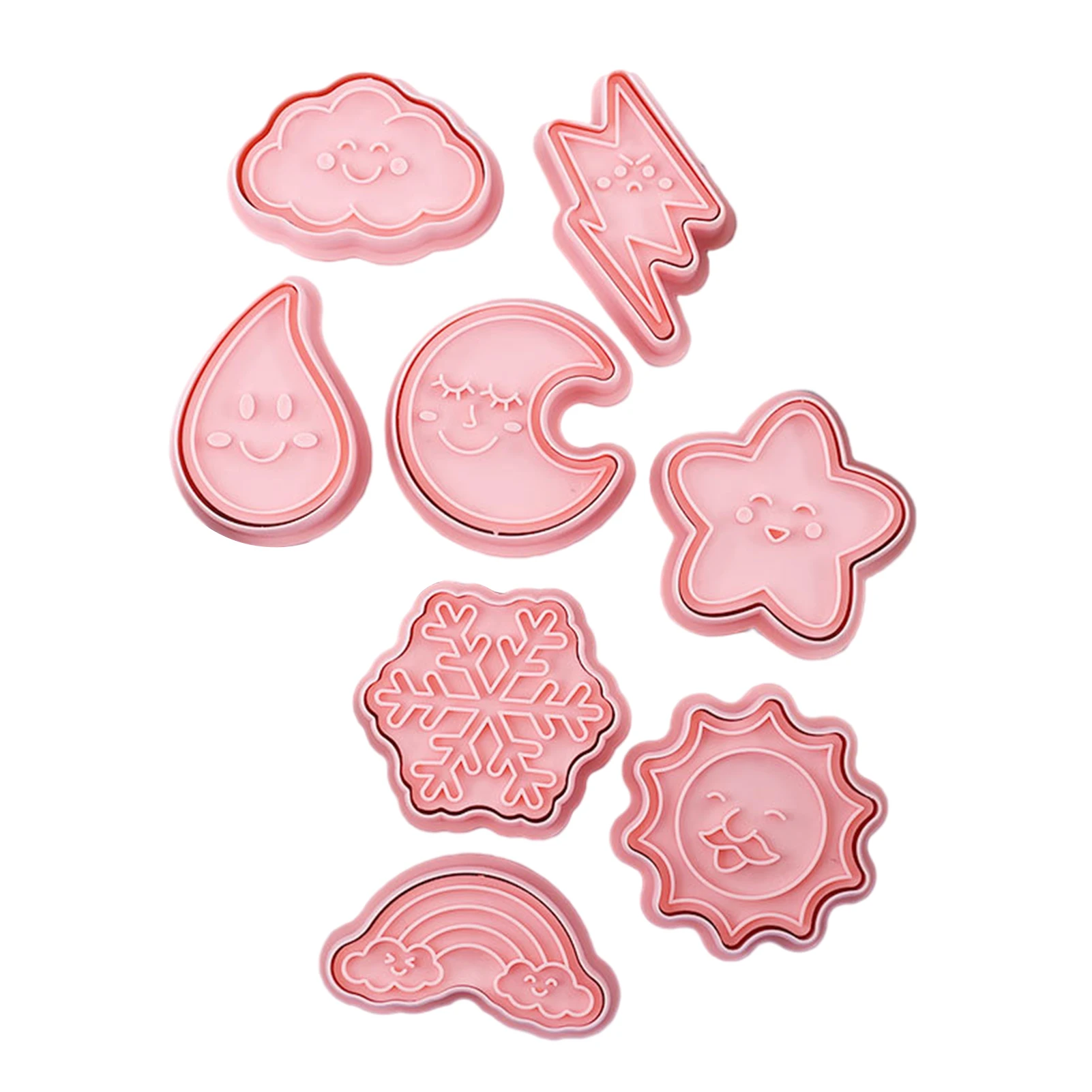 

8pcs Natural Weather Biscuit Cutter Cloud Moon Star Shape Cookie Cutters For Kids Natural Weather Pastry Cake Fondant Baking