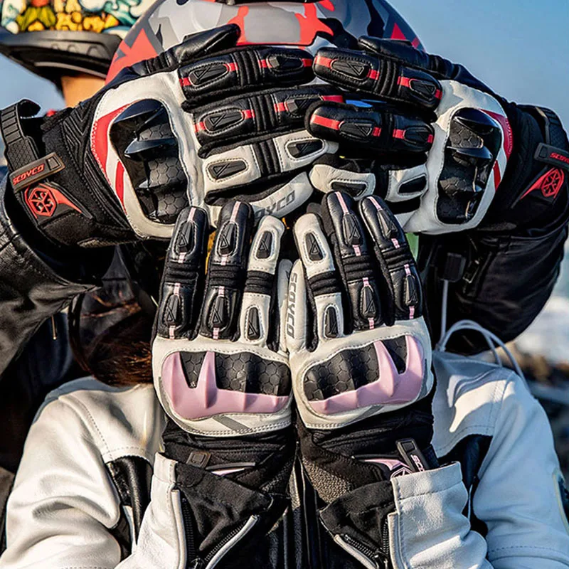Зимние женские мотоциклетные перчатки SCOYCO водонепроницаемые мужские аксессуары