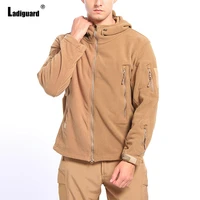 large size men stand pocket jackets latest autumn fashion zipper jacket mens hooded tops outerwear winter warm clothing 2022