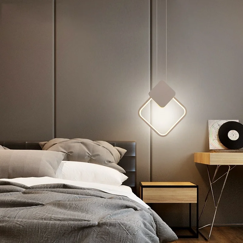 

Прикроватная Люстра для спальни, простая длинная атмосферная лампа, индивидуальный креативный минималистичный маленький светильник с одной головкой
