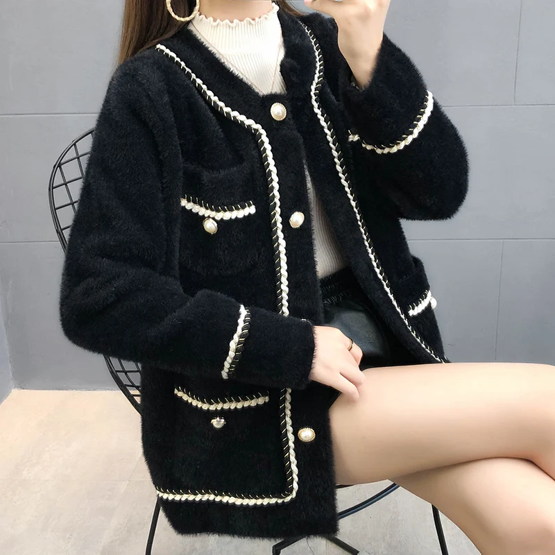 Зимняя элегантная подиумная Водонепроницаемая норковая Женская куртка FINEWORDS