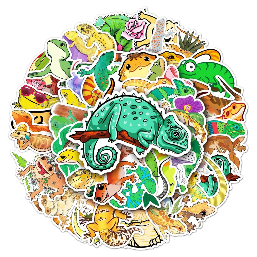 

10/30/50PCS Cartoon Lizard Animal Personality Graffiti Creative Sticker Laptop MotorcycleGuitar Car Waterproof Sticker Wholesale