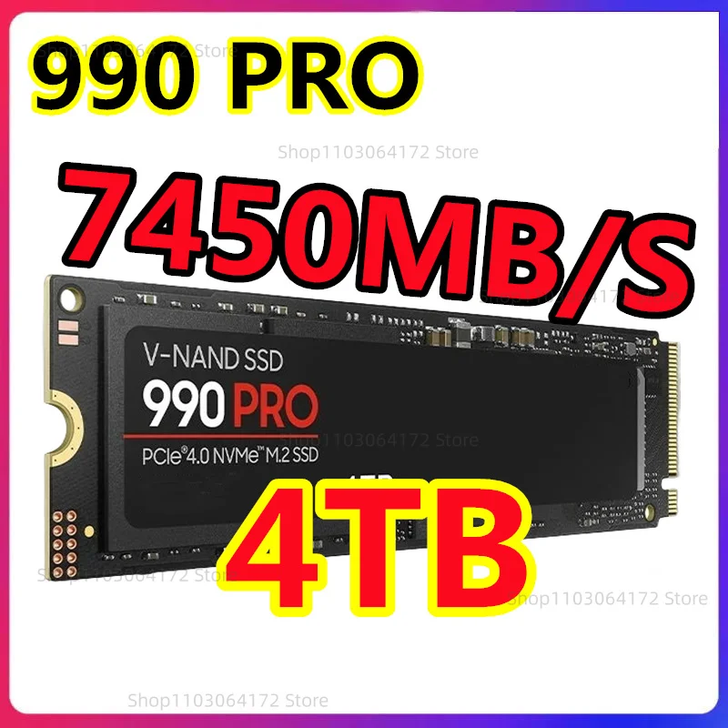 

2023 Original Brand 990PRO SSD 4TB 1TB 2TB Internal Solid State Disk M2 2280 PCIe Gen 4.0 X 4 NVMe for Computer/PC/PS5