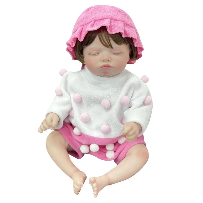 45 см Reborn Sleeping Rosalie Мягкие волосы с ручными корнями 3D кожа венами Коллекционная