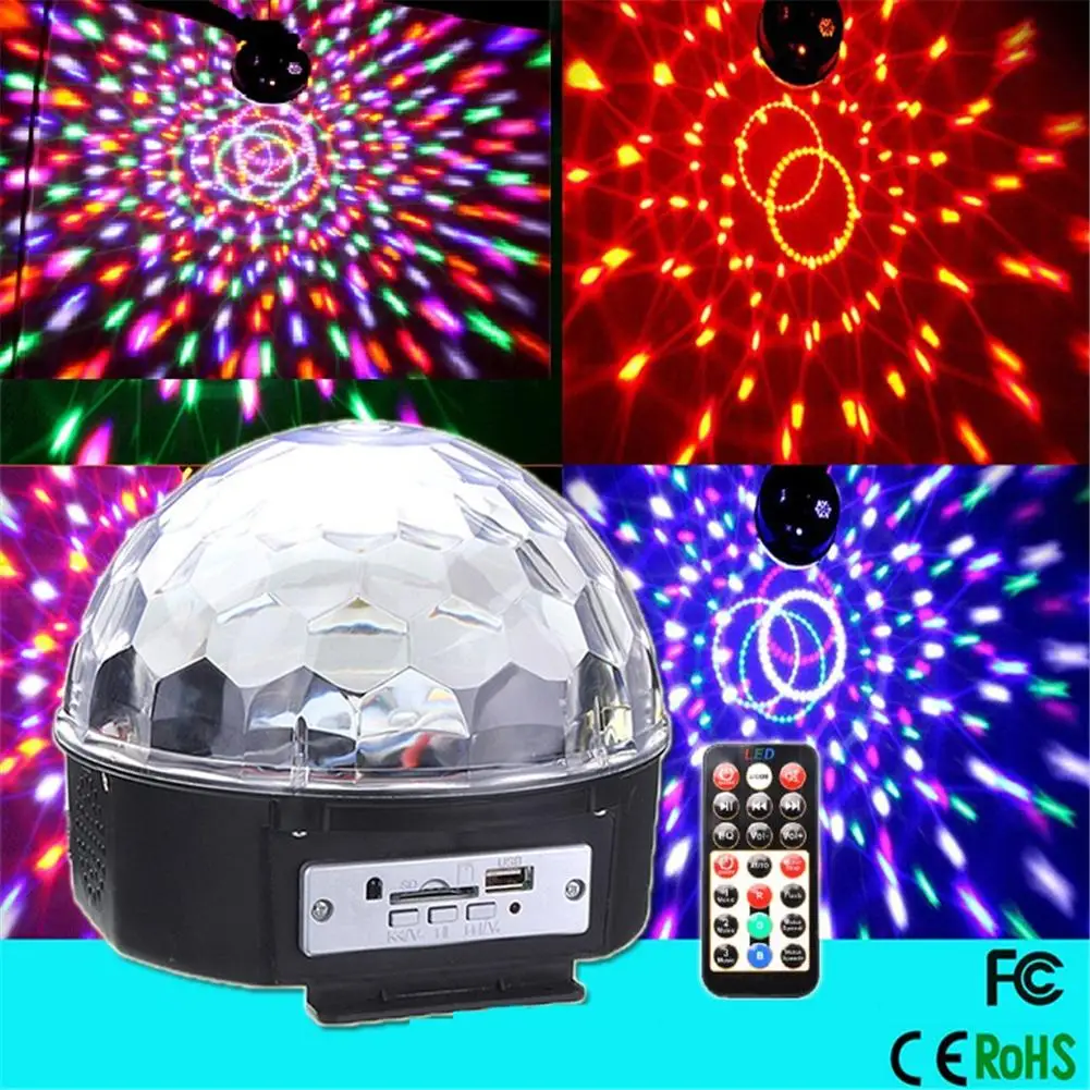 

Mp3 Music Disco Magic Ball Lights With Remote ControlLed Party Lamp Voice Controlled RotatingLights For Dance Hall Ktv Bar Stage