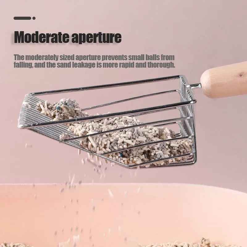 

Simple Stainless Steel Cat Litter Shovel Set Cat Litter Shovel Shovel Excrement Tool Large Metal Hollow Iron Shovel Pet Supplies