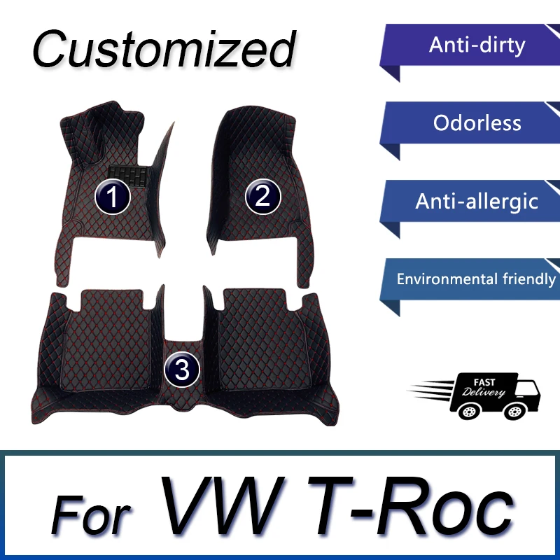 

Car Floor Mats For VW Volkswagen T-Roc A11 AC7 2018 2019 2020 Waterproof Tapete Automotivo Para Carro Car Mats Car Accessories