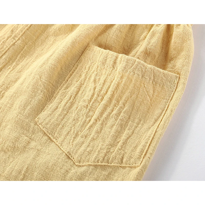 Хлопковые Льняные Шорты Унисекс Для Детей От 2 До 10 Лет Детская Летняя Одежда С