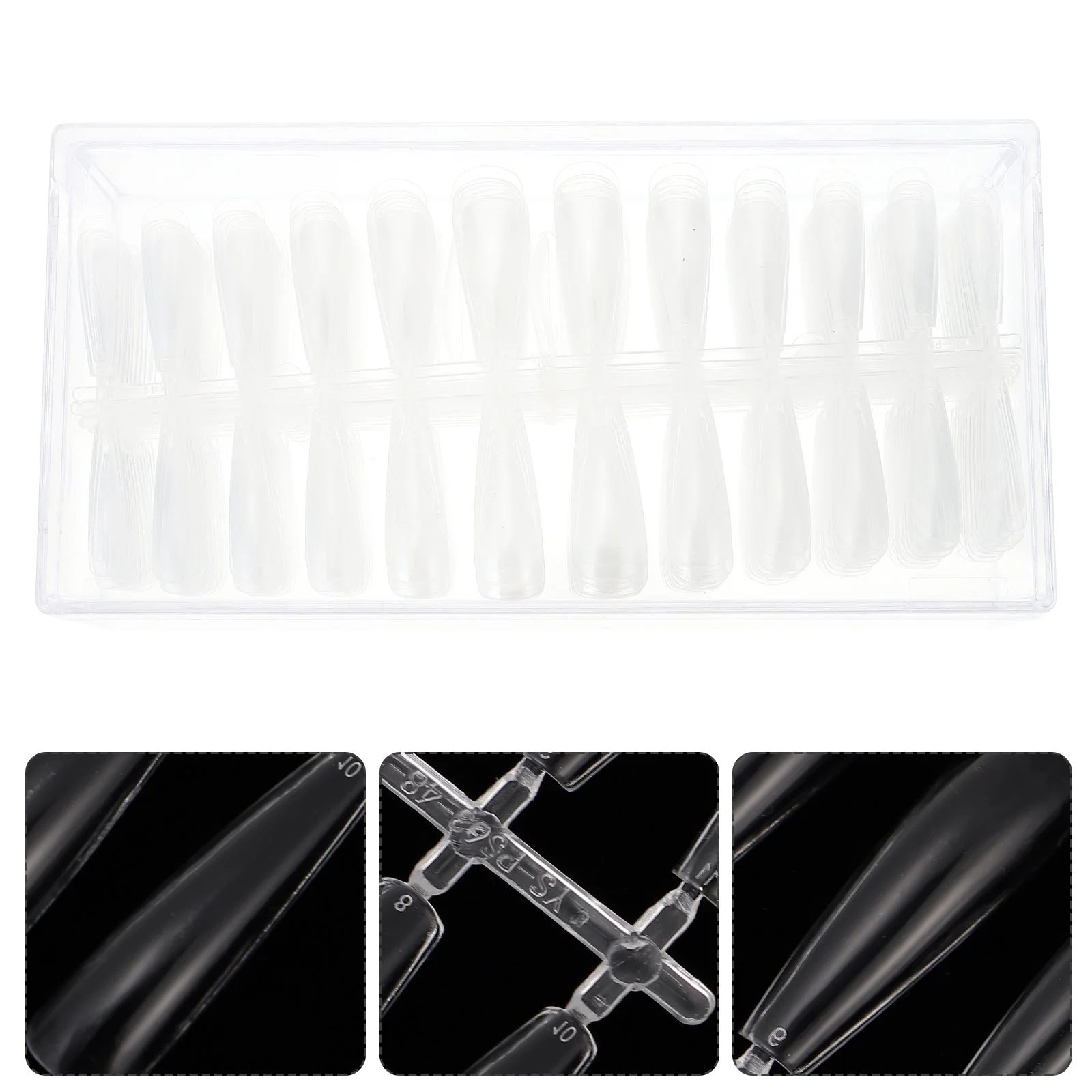 

504Pcs Clear Full Cover Nails Fake Nails Tips for Nail Salons and Home DIY Use