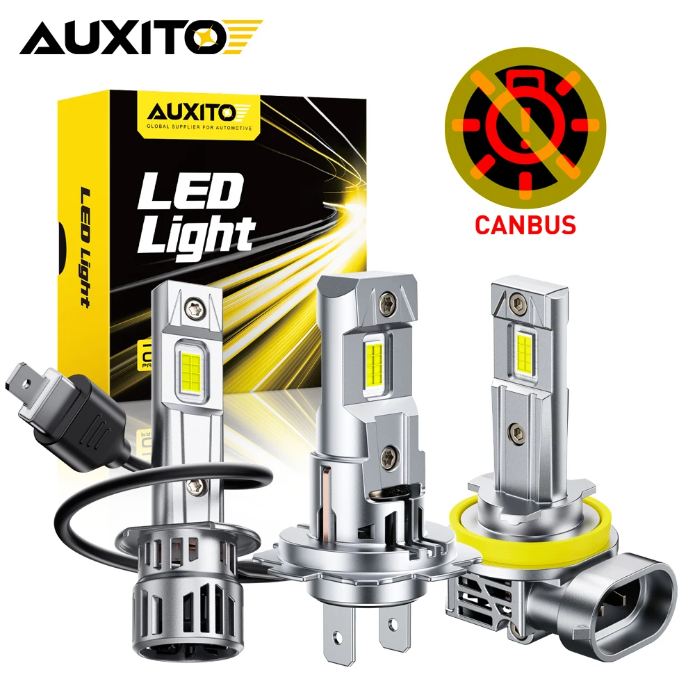 

2 шт. AUXITO H7 H4 светодиодные лампы Canbus H8 H11 9005 HB3 HB4 9006 H1 H13 9008 9007 светодиодные фары без ошибок с вентилятором 30000LM Авто лампа