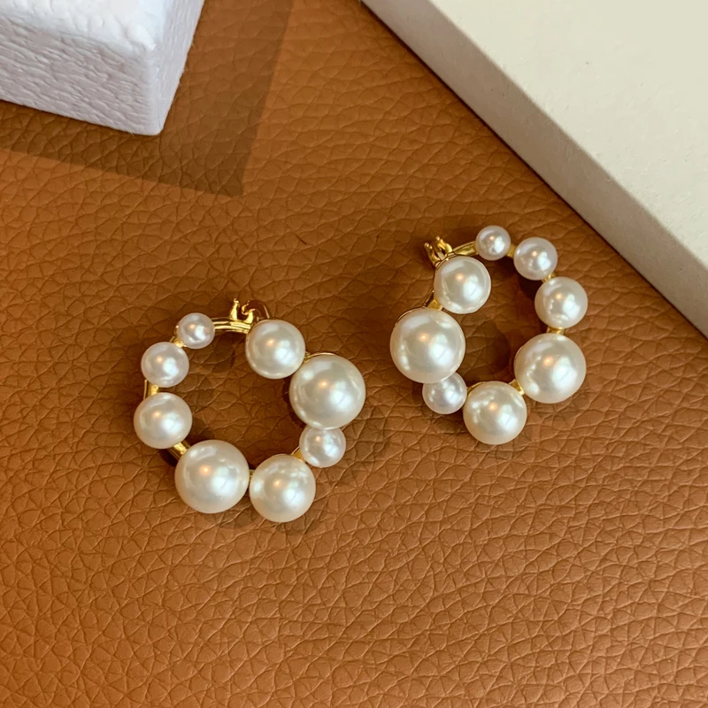 

Timeless Wonder Fancy Geo Pearl Stud Earrings for Women Designer Jewelry Goth Luxury Brand Party Trendy Ins Brincos Cute 3514