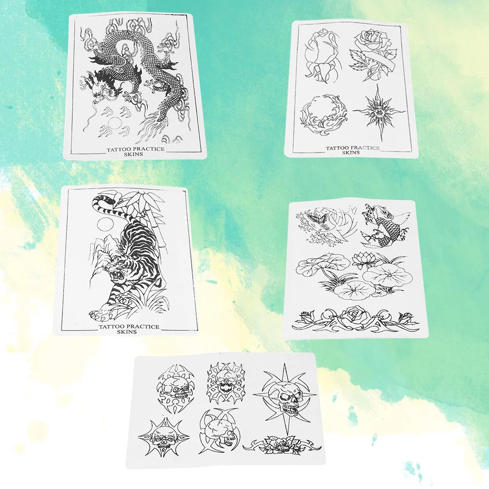 

Skin Practice Fake Reusable Paper Training Designssynthetic Stickers Temples Temporary Stencils Pad Silicone Tattooingbeginner