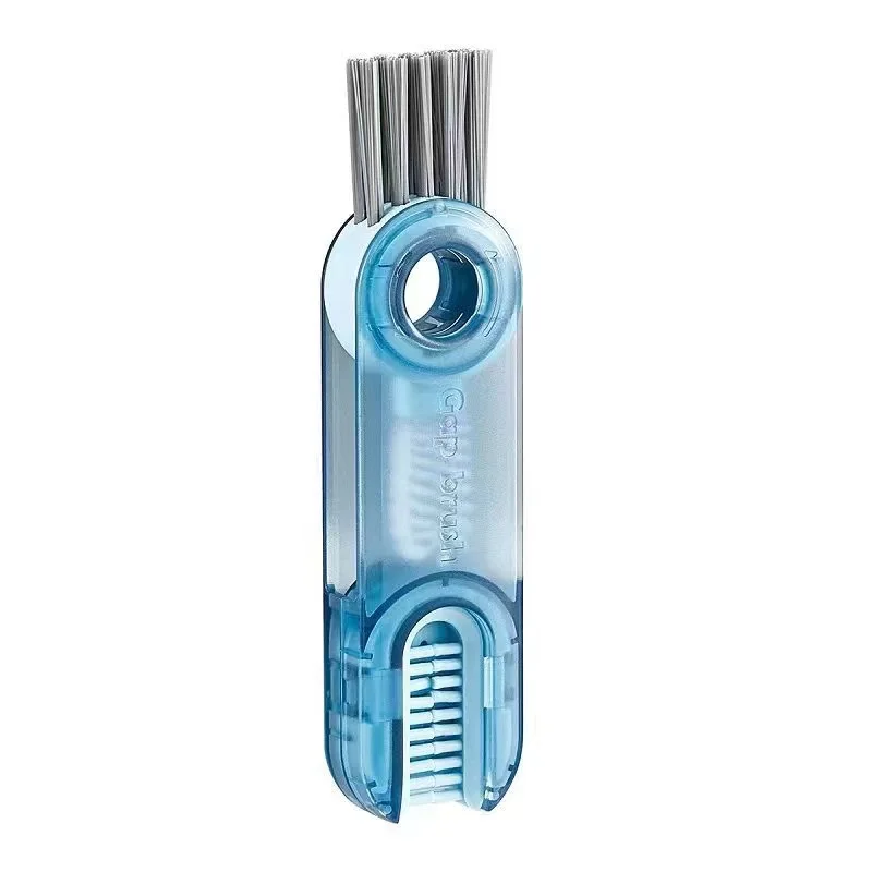 

1PCS Multi-Function Cup Brush Gap Brush Cup Cover Brush Green Blue Grey Water Cup Cleaning Tool Three-in-one Design Brush Heads