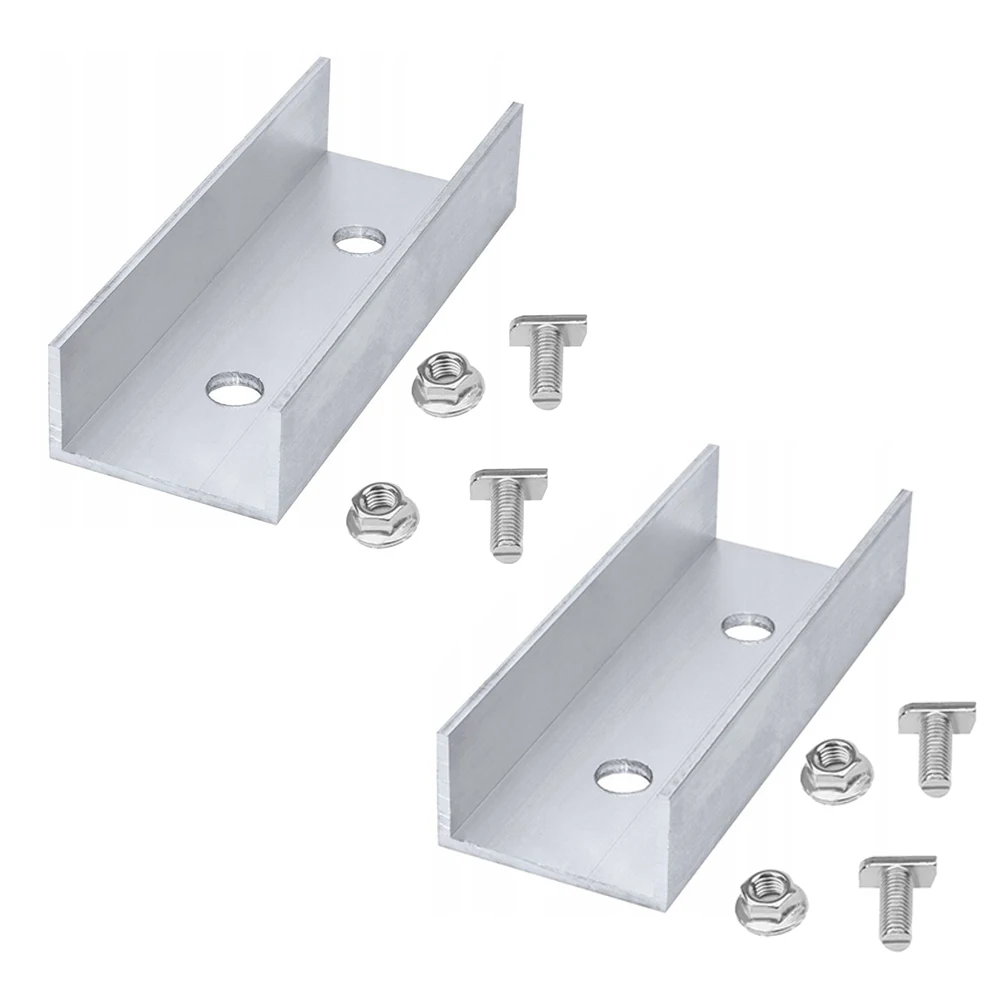 

2/4/8 Sets PV Rails Connector Kit C-Profile Connector Aluminum Alloy Solar PV Rail Solar Rail Connector With Screws 45x25x100mm