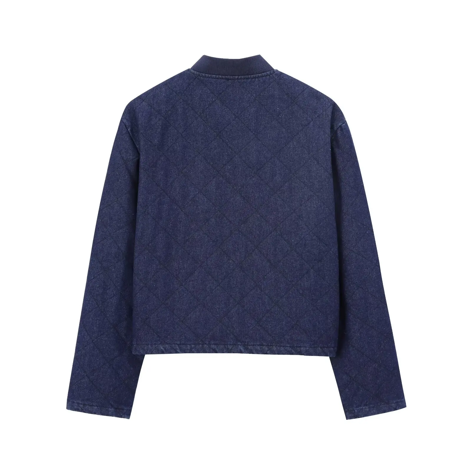 TRAFZA женская осенняя элегантная однотонная однобортная джинсовая хлопковая