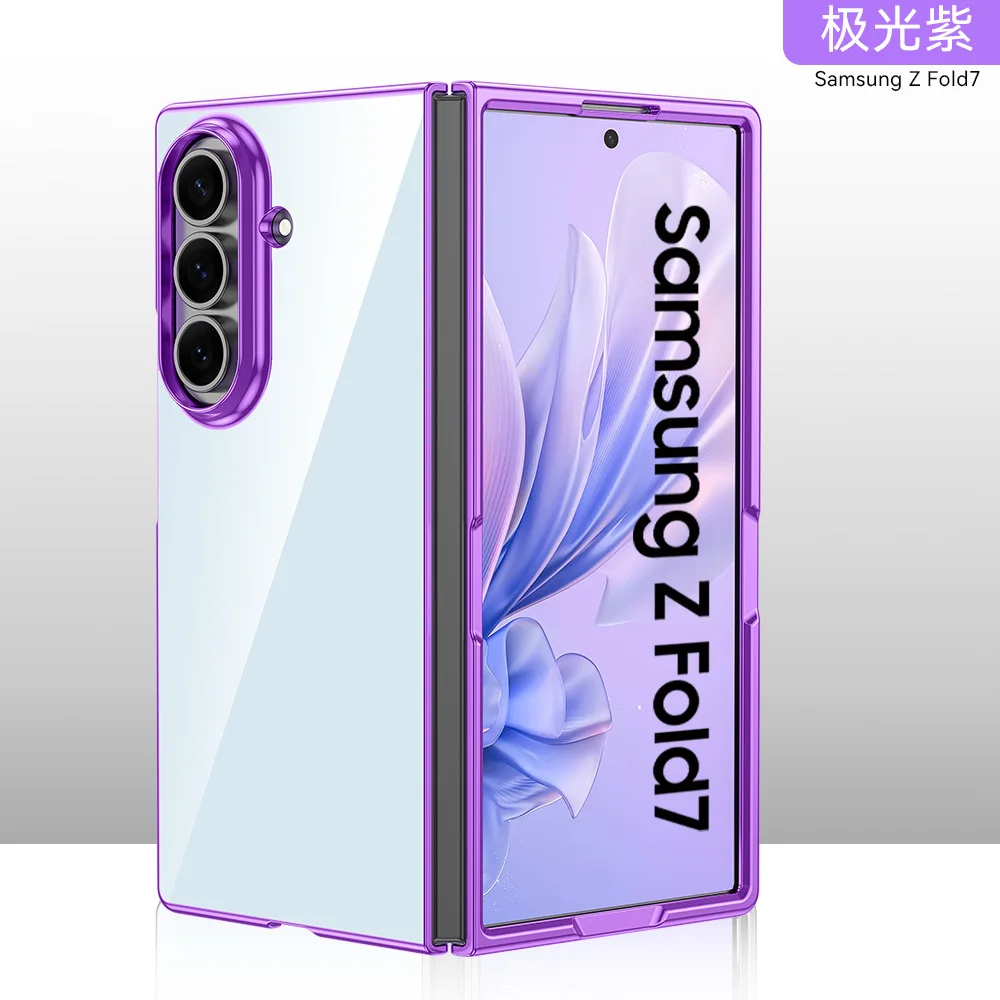 Фото Модный прозрачный жесткий чехол с гальваническим покрытием для Samsung Galaxy Z Fold 7 6 5 5G №5