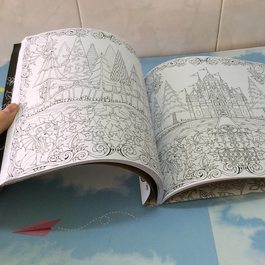 Фото 84-страничная книга-раскраска для взрослых из серии «Зачарованный лес: Тайный сад» для снятия стресса №4