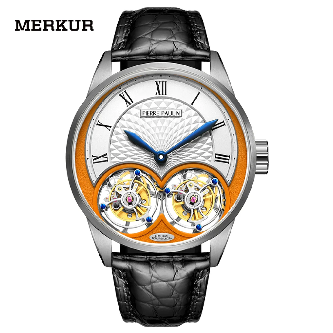 

MERKUR genuine Double Tourbillon Manual Mechanical Watch Men's Luxury Formal Business Men's A Certified Millionaire Watch