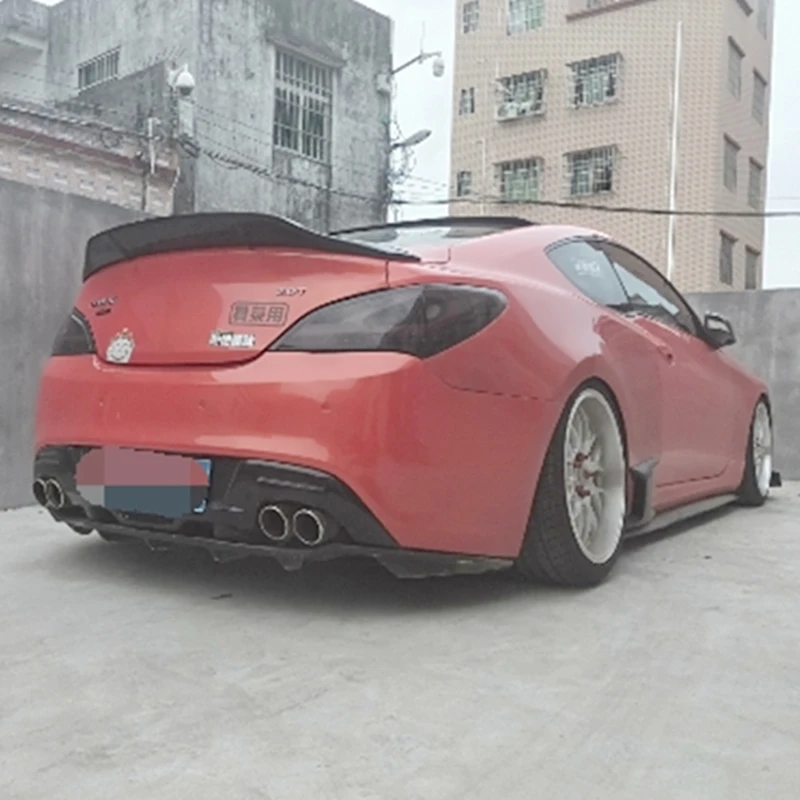Фото Для Hyundai Genesis Coupe спойлер 2009 10 11 12 лет глянцевое углеродное волокно/FRP заднее крыло R style спойлер, аксессуары №3