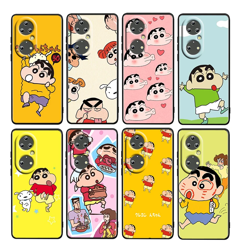 

Crayon Shin-chan Cute For Huawei P50 P20 P30 P40 5G P10 Pro Lite E Plus P9 Lite Mini 4G TPU Soft Black Phone Case Cover Fundas