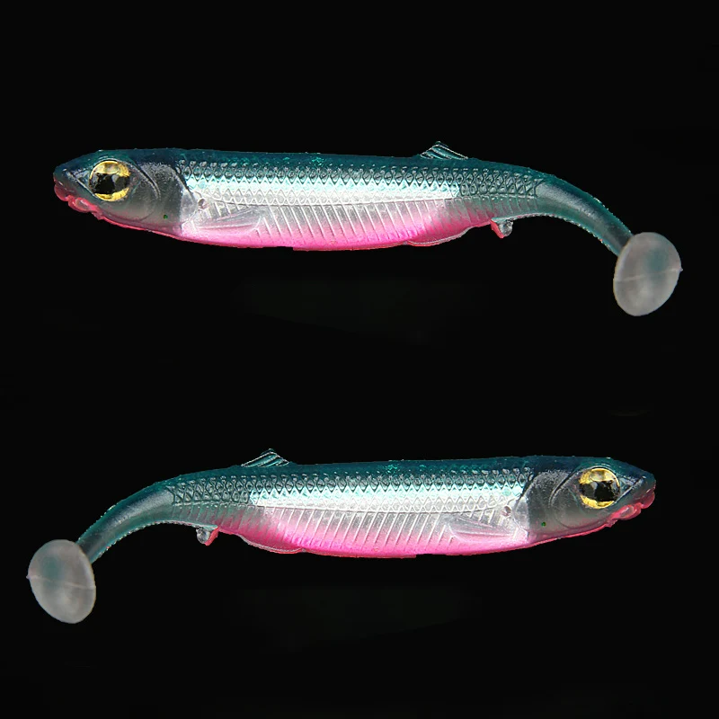 Ardea Soft Lure 105/75mm Minnow Fox Tail Shad Silicone Bait Artificial Bionic Noise Sequins Bass Perch Fishing Tackle