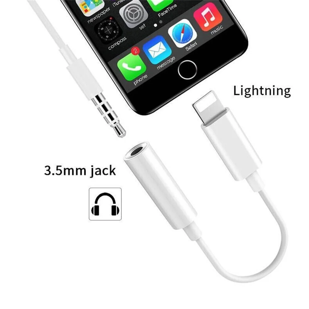 

New For iPhone 3.5mm AUX Cable Adapter For iPhone 12 11 Pro Adapter Headphone Connector Mini Audio Splitter for iOS 14 Above