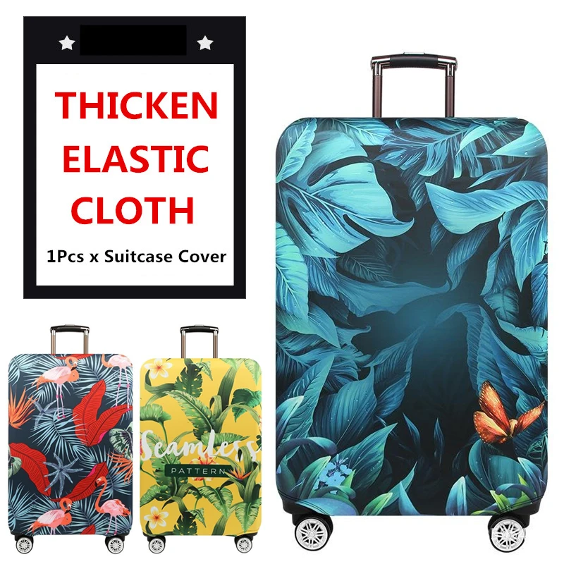 

27-29inch Design Red Crowned Crane Pattern Plants Flowers Travel Suitcase Protective Cover Elastic Case Baggage Dust Accessories