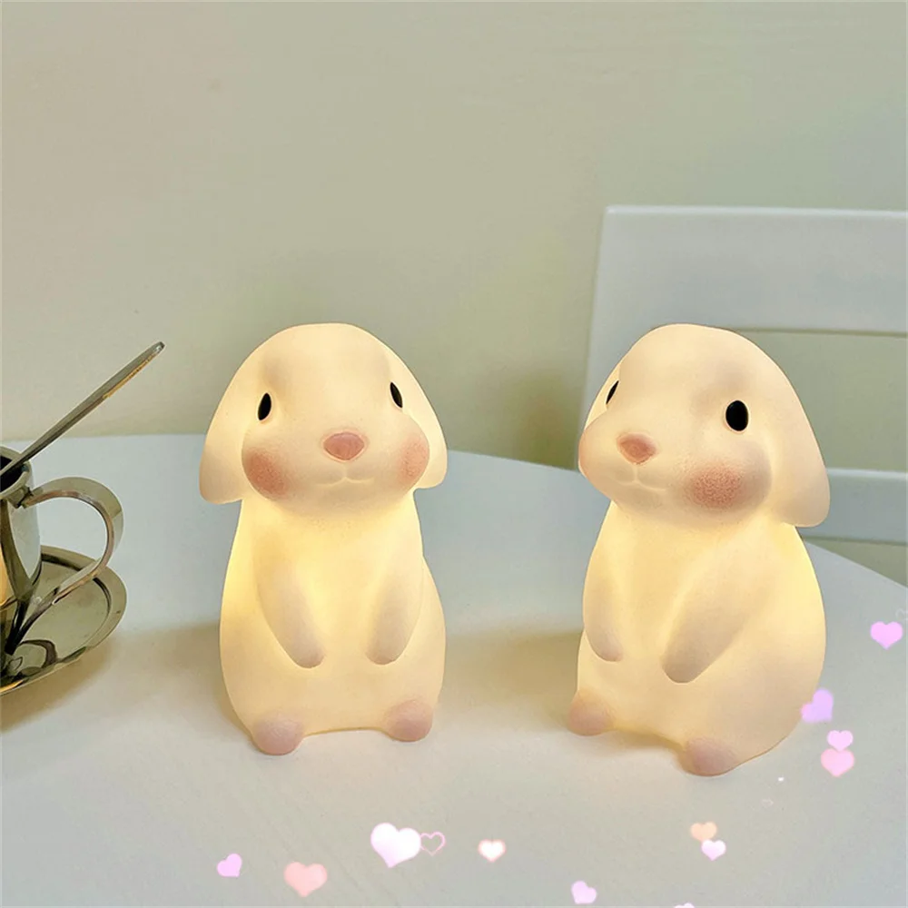 

Cute Mini Silicone Night Lamp Rabbit Bedroom Bedside Lamp Cartoon Led Lamp Indoor Light for Room Decoration New Year Gift 2022