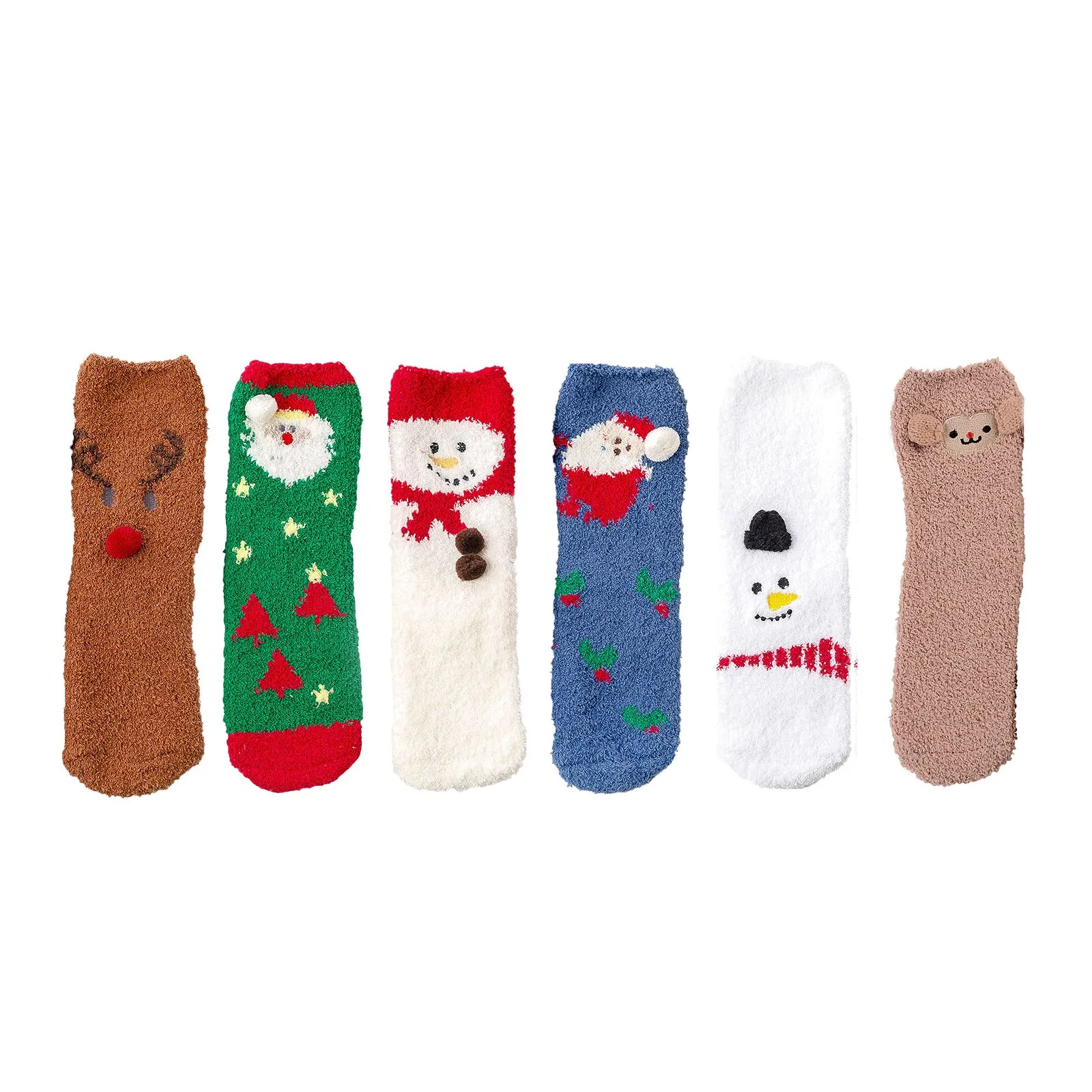 

Fleece 6 Pairs Coral Christmas Home Three- Socks Of Transportation Socks Breathable Socks for Men Cooling Socks for Feet