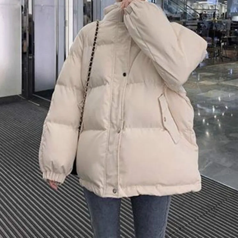New Women Winter Coat Warmth Hooded Solid Jacket Down Cotton Short Loose Parkas Korean Female Casual Cotton-padded Outwear 2020